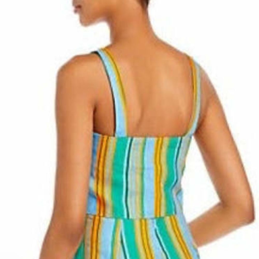 New Staud Linen Rigina Top in Ibiza Stripe Size 10 - Picture 3 of 12